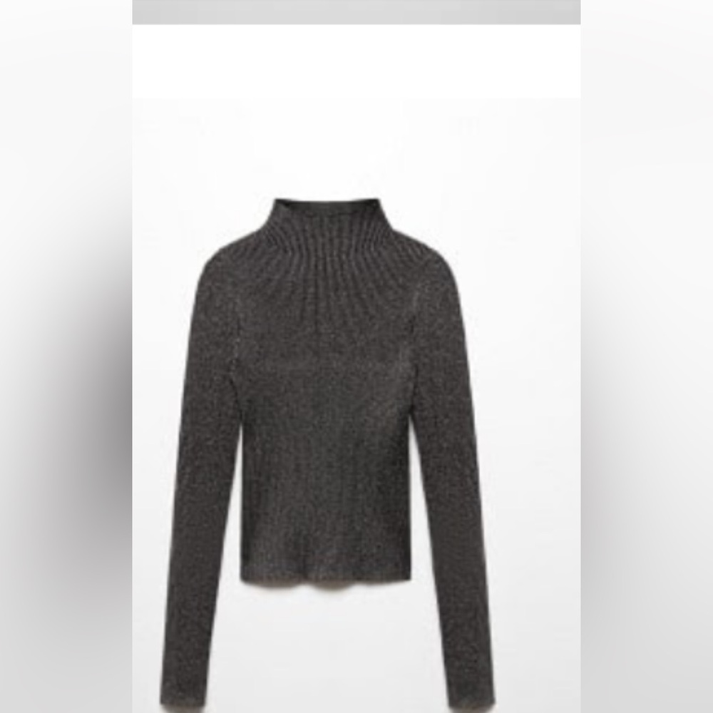 Mango NWT silver metallic top